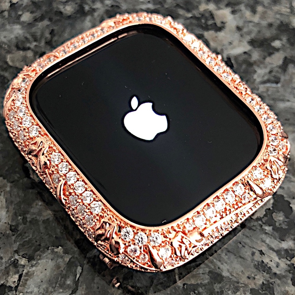 Brand new Rose gold Rosebud Apple Watch case with lab diamonds
